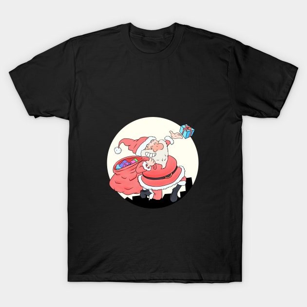 Cartoon Santa Claus T-Shirt by lomiky